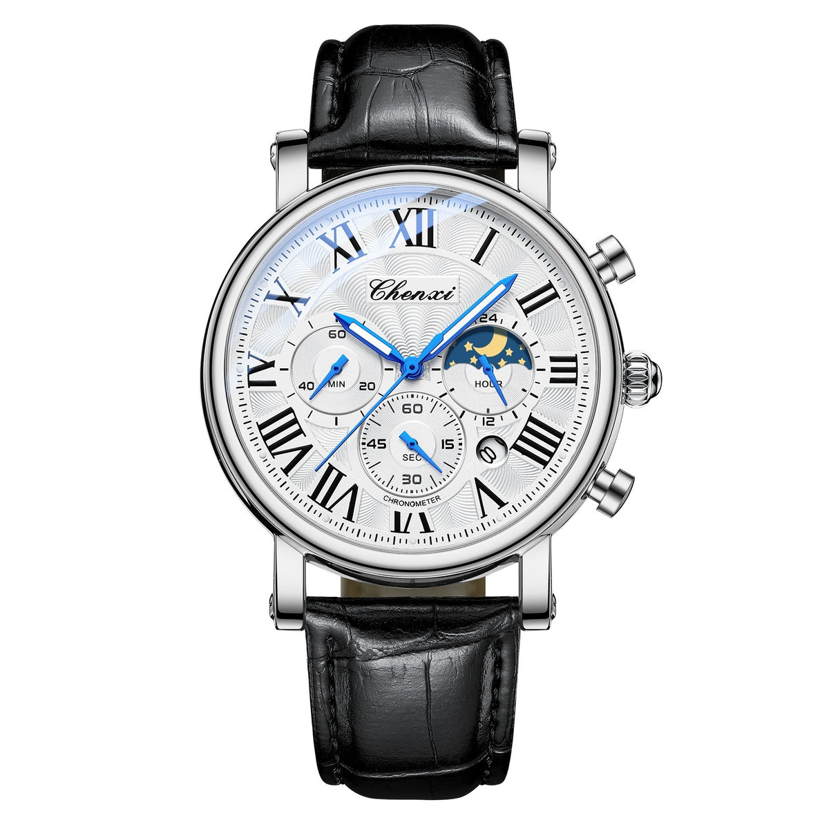 Herren-Armbanduhr mit Mondphase und Kalender – Bild 7 | LuxeStyle