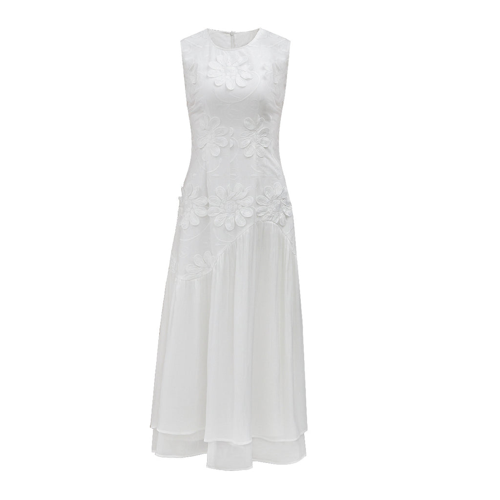 Besticktes, ärmelloses Maxikleid für Damen