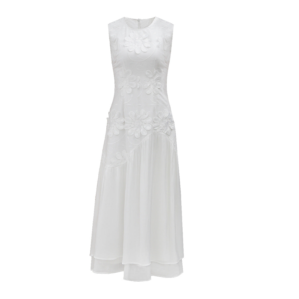 Besticktes, ärmelloses Maxikleid für Damen