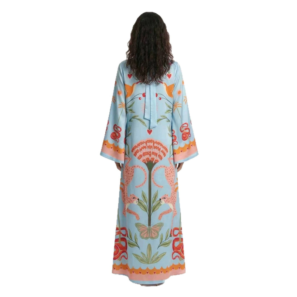 INS Langarm-Kleid mit flatternden Bändern – Bild 3 | LuxeStyle