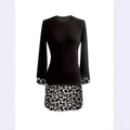 Leoparden-Strickkleid mit langen Ärmeln – Bild 5 | LuxeStyle