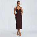 Neckholder-Kleid mit Spitze