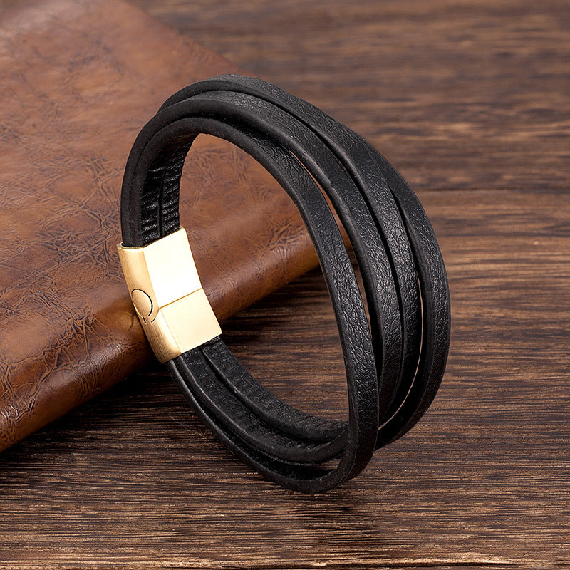 Edelstahl-Lederarmband – Bild 8 | LuxeStyle
