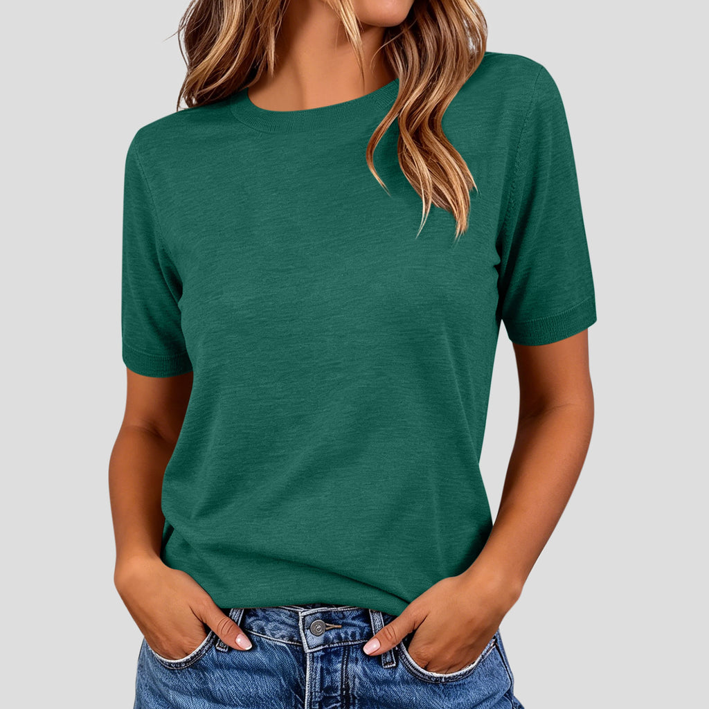 Leichtes Kurzarm-Strickshirt für Damen