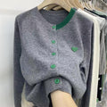 Koreaner Stil Liebesmotiv Patchwork Langarmshirt