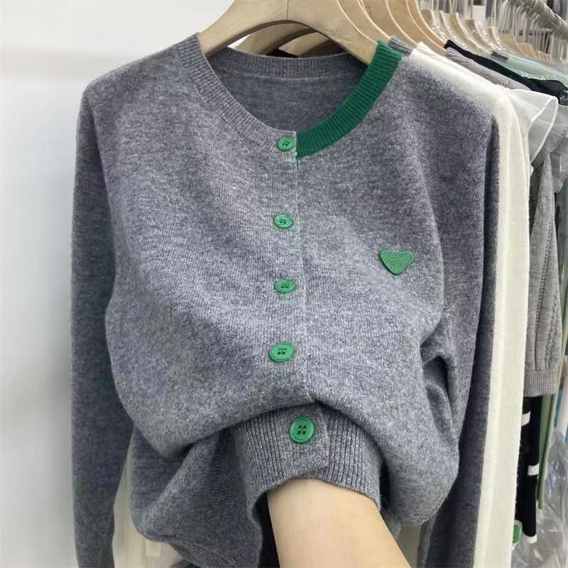 Koreaner Stil Liebesmotiv Patchwork Langarmshirt