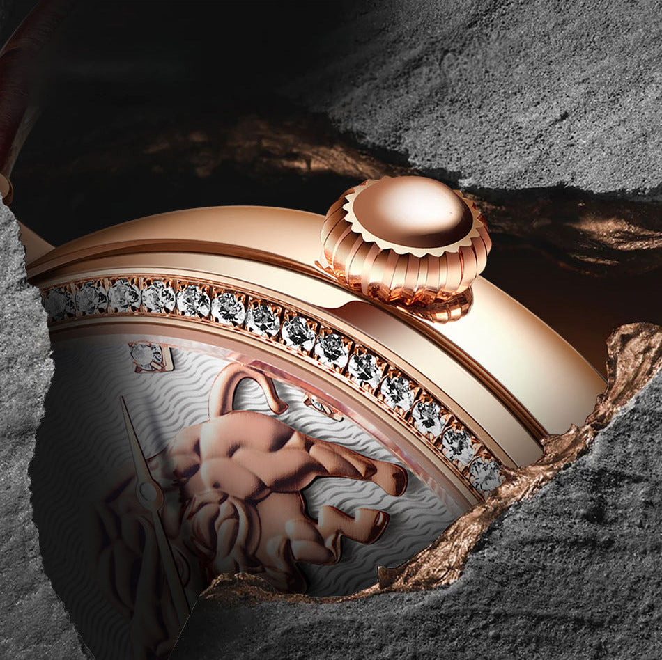 Diamantverzierte Gedenk-Armbanduhr