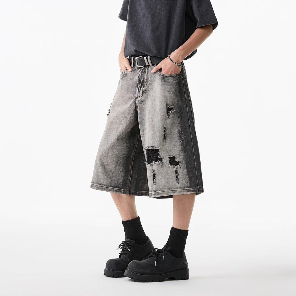 High Street Water Washed Denim Shorts