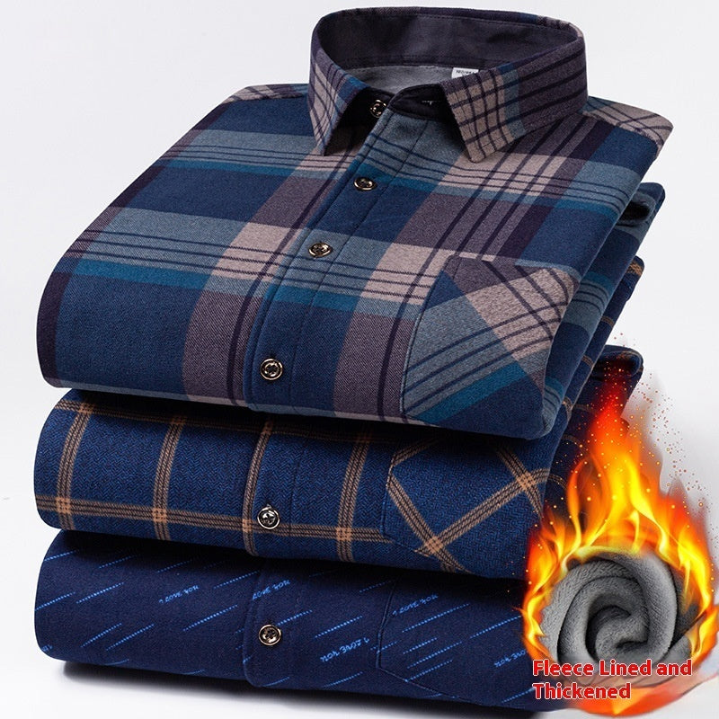 Warmes Langarmhemd mit Fleece-Futter für Herren – Bild 3 | LuxeStyle