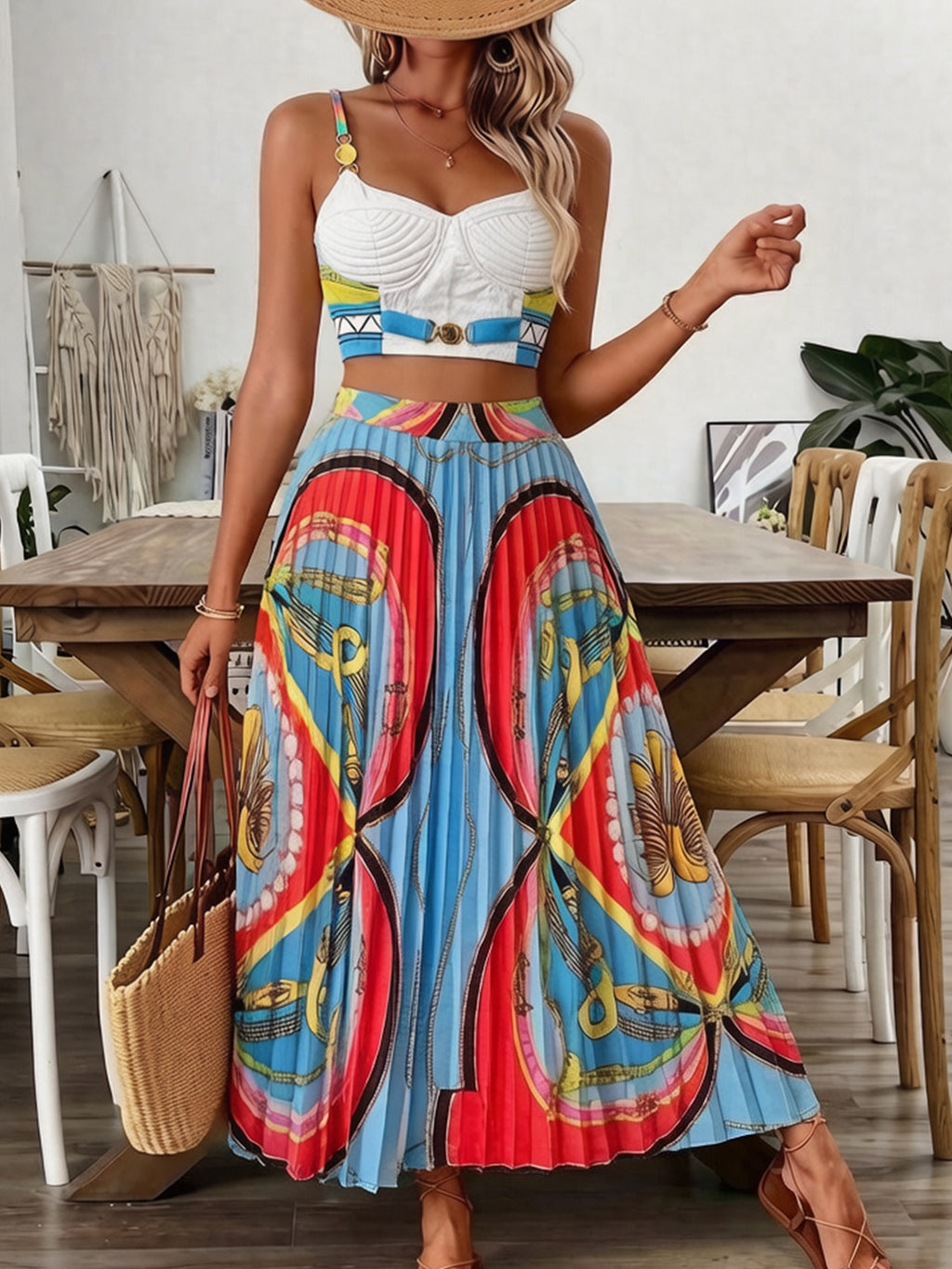Romantisches fliessendes Strandkleid-Set