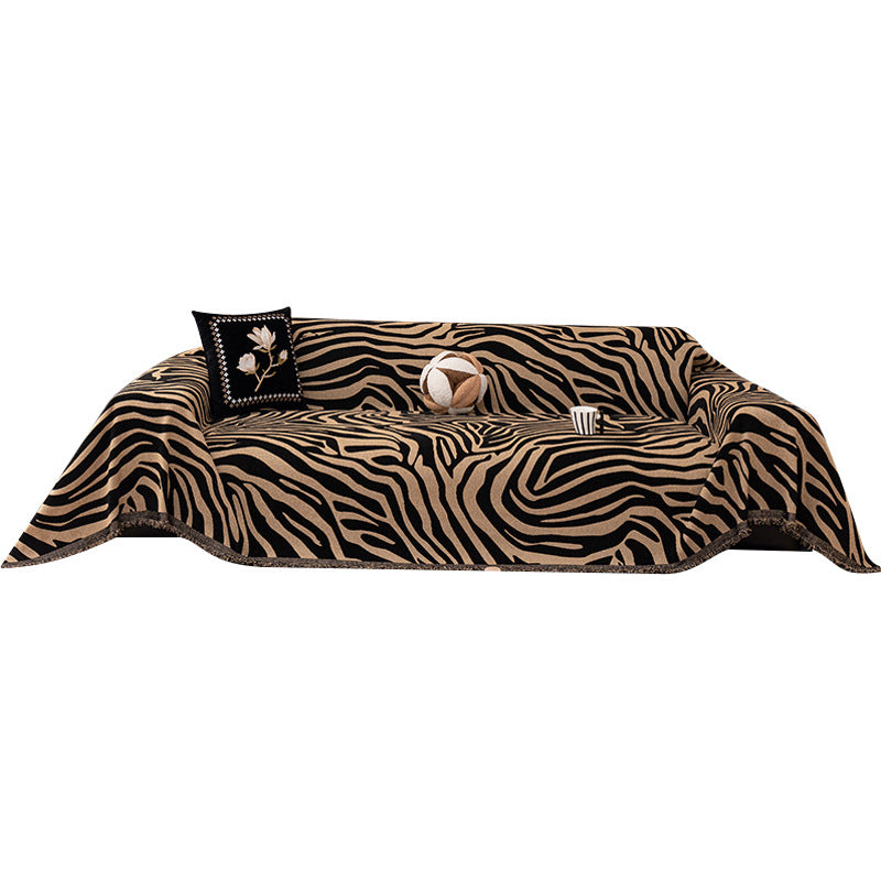 Chenille-Sofabezug mit Leopardenmuster
