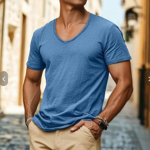 V-Neck T-Shirt Bambus-Baumwolle vegan