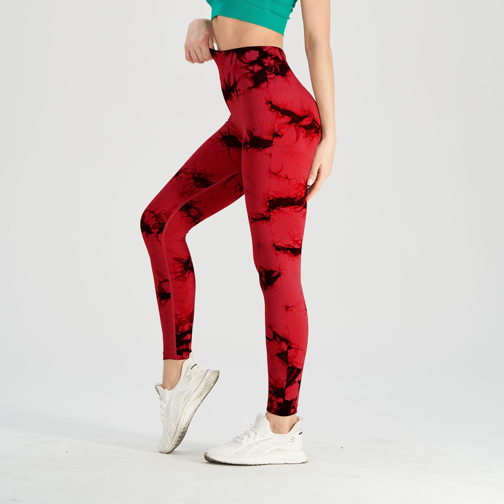 Nahtlose Strick-Tie-Dye-Yogahose für Damen