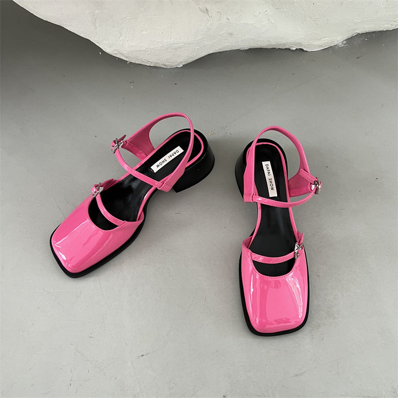 Französische Sandalen mit Blockabsatz | LuxeStyle