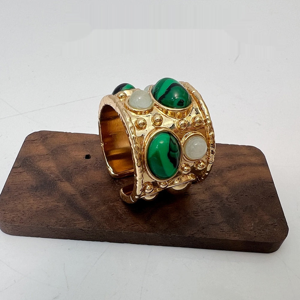 Malachit-Armband «Vintage» · grüner Naturstein