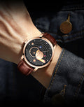 Klassische, schlichte Quarzuhr mit Lederarmband – Bild 1 | LuxeStyle