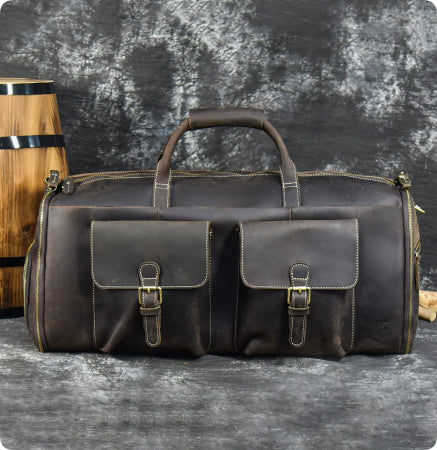 Vintage Reise-Sporttasche Leder faltbar – Bild 2 | LuxeStyle