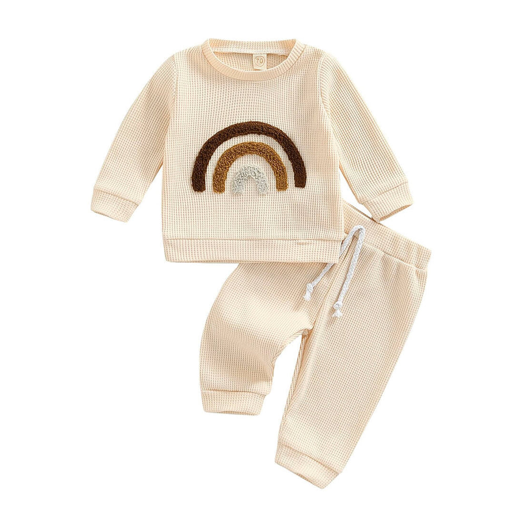 Kinder Regenbogen Rundhalsausschnitt Langarm-Hose Set – Bild 6 | LuxeStyle