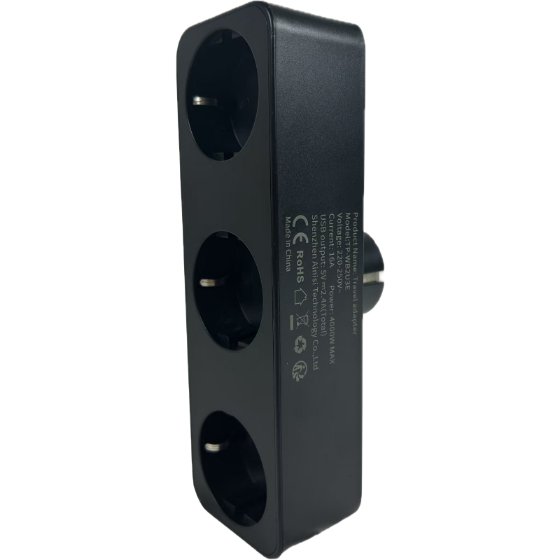 Steckdosenadapter Schwarz