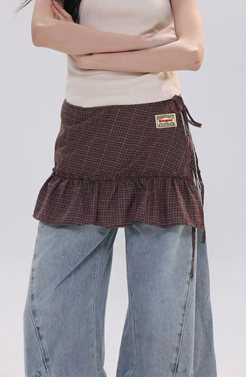 Gestreifter Jupe im Preppy-Stil mit A-Linie