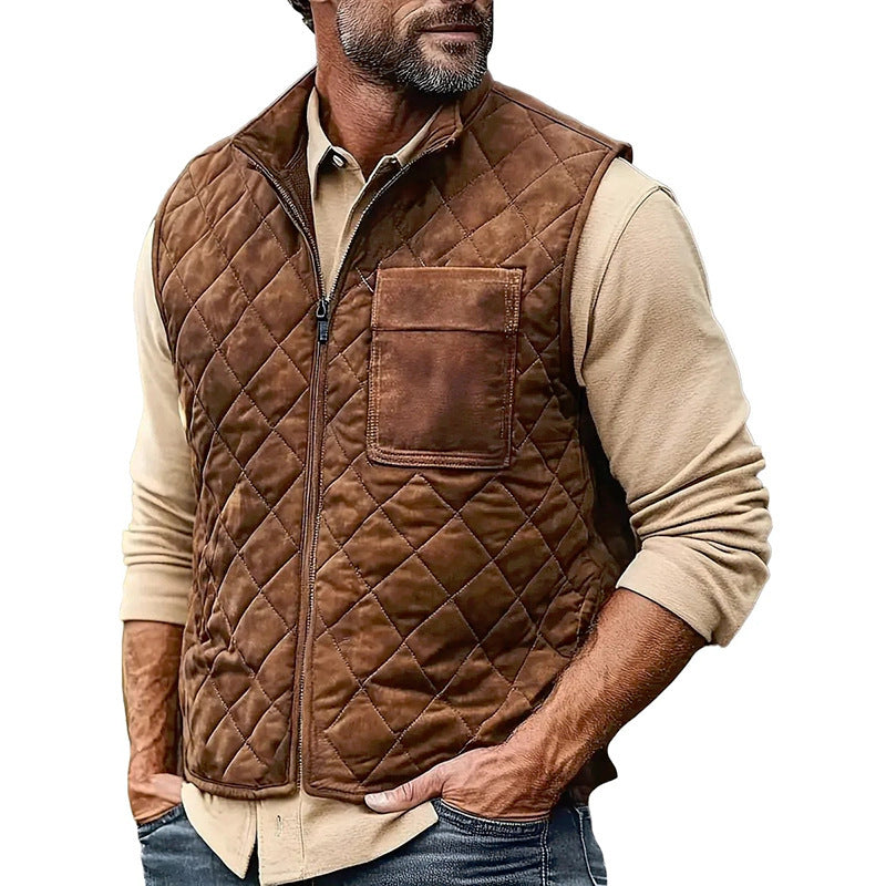 Herren Casual-Weste mit Rautenmuster