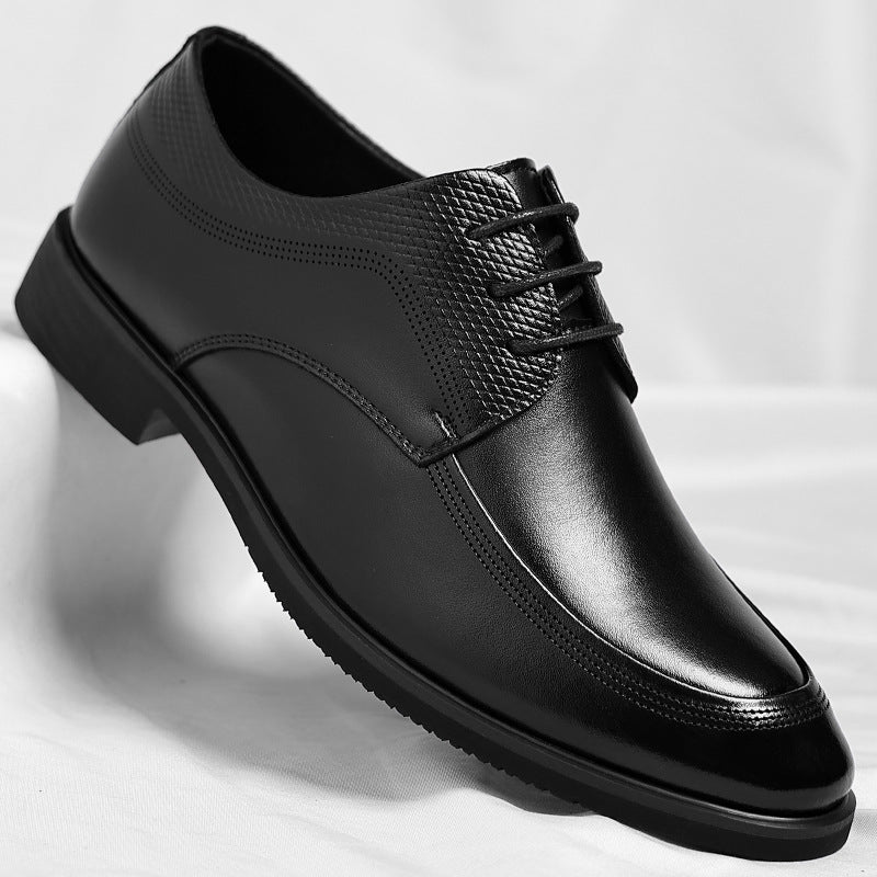 Schwarze Leder-Schnürschuhe für Herren