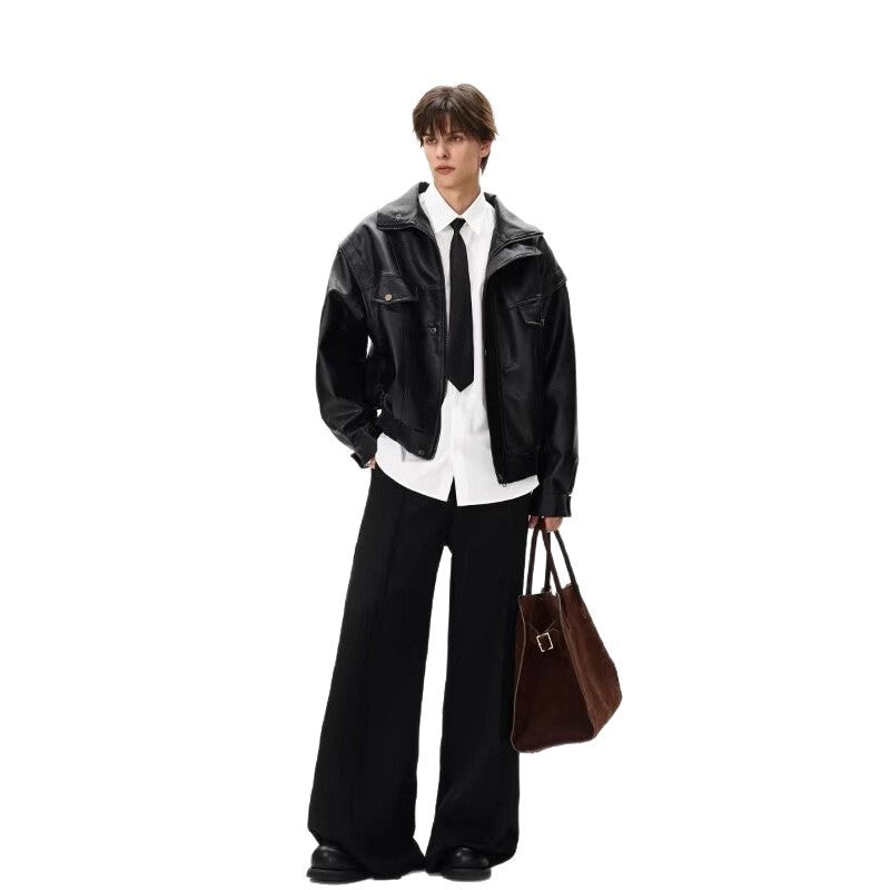Vintage Bikerjacke aus PU-Leder