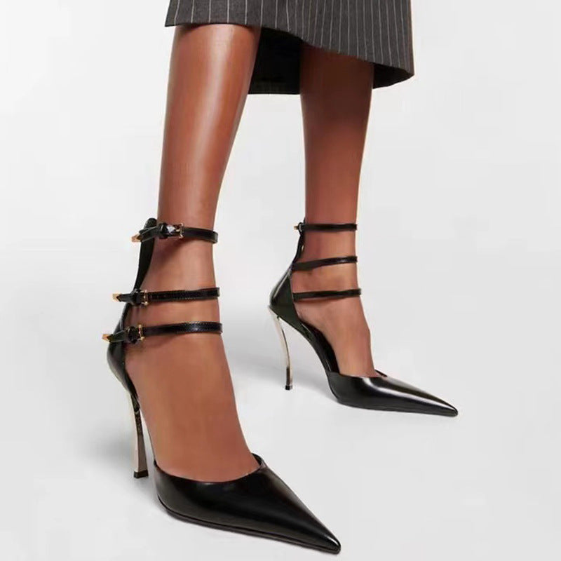 Elegante spitze Lackleder-Sandalen mit hohem Absatz – Bild 4 | LuxeStyle