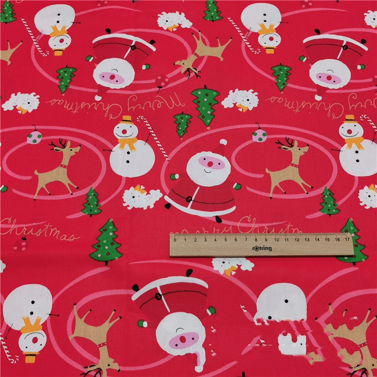 Roter Weihnachtsmann Baumwoll-Twill Stoff – Bild 2 | LuxeStyle