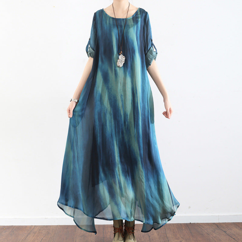Vintage-Kleid mit Farbverlauf