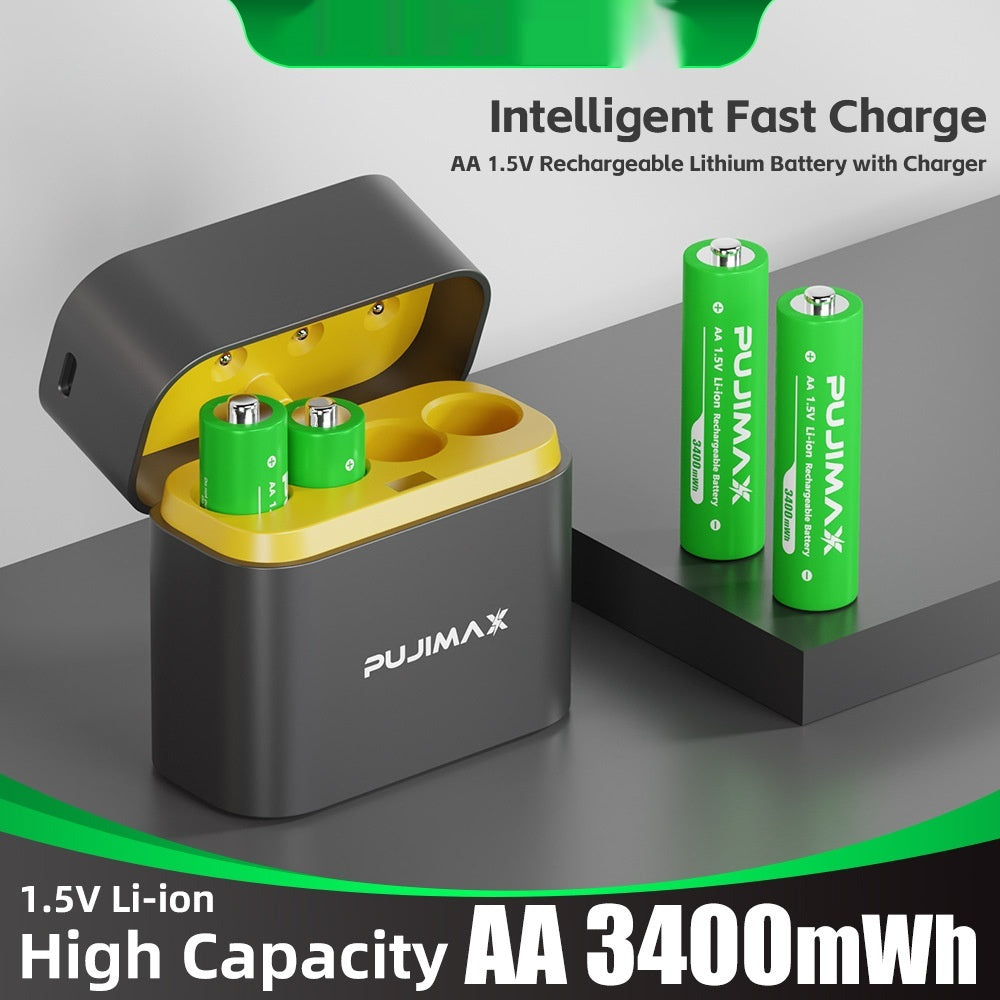Smart AA Ladegerät mit 8 Lithium-Akkus