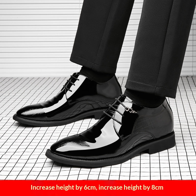 Business-Lederschuhe mit verdecktem Absatz