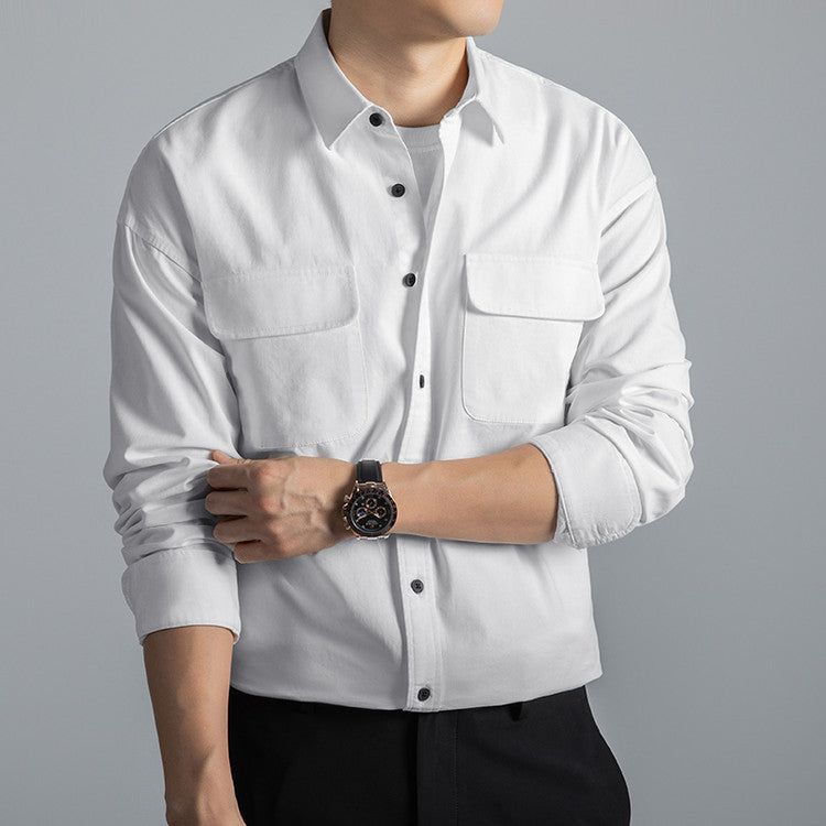Herren Langarm Vintage Work Shirt – Bild 8 | LuxeStyle