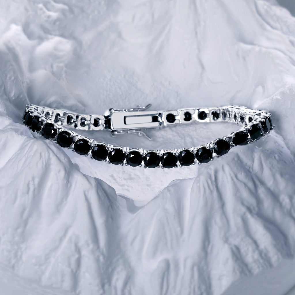 Kupfervergoldetes 18K Schwarz Nano Tennis Armband