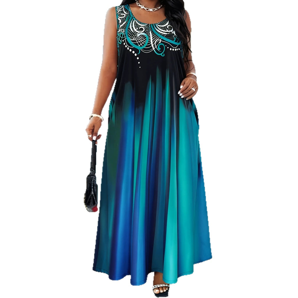 Elegantes A-Linien Kleid mit Farbverlauf