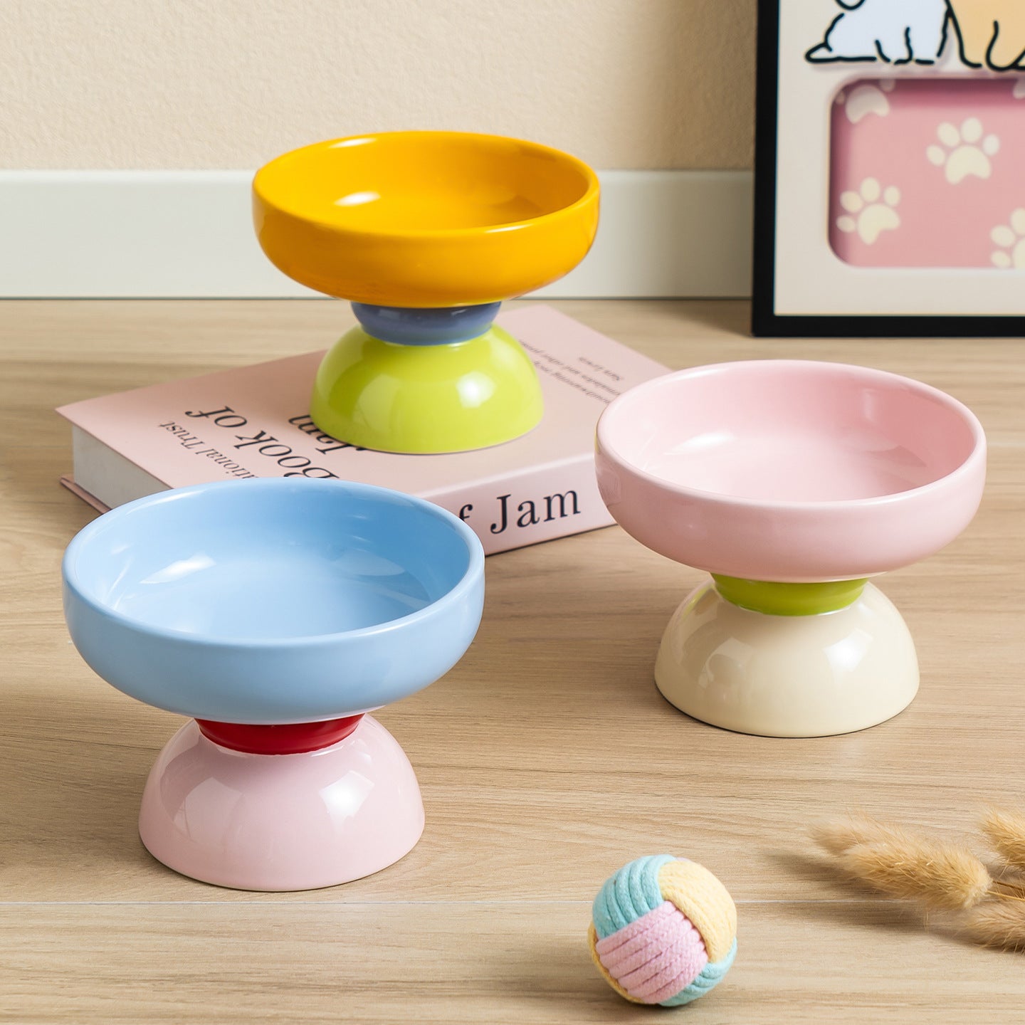 Macaron Keramik Napf erhöht für Katzen