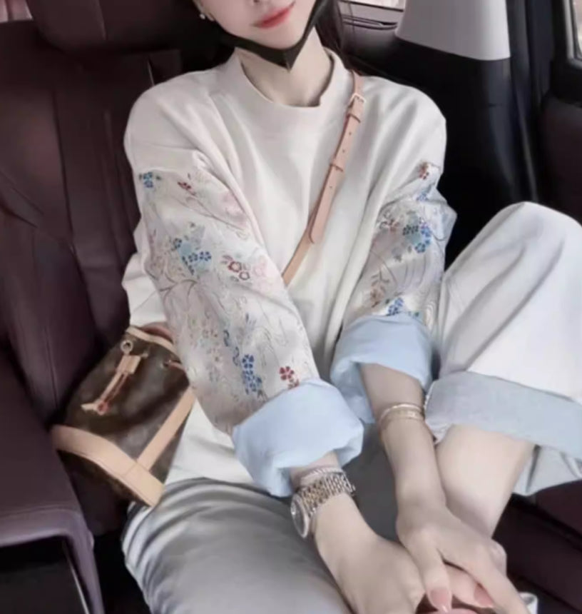 Hoodie mit Stickerei im New Chinese-Stil