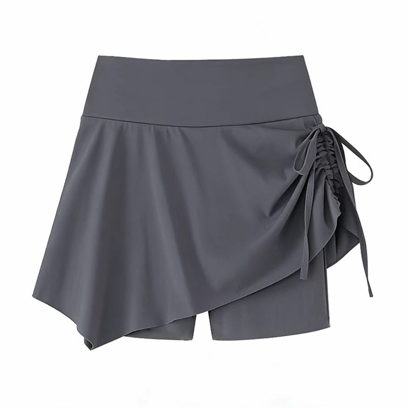 High-Waist Yoga Shorts im Zweiteiler-Look