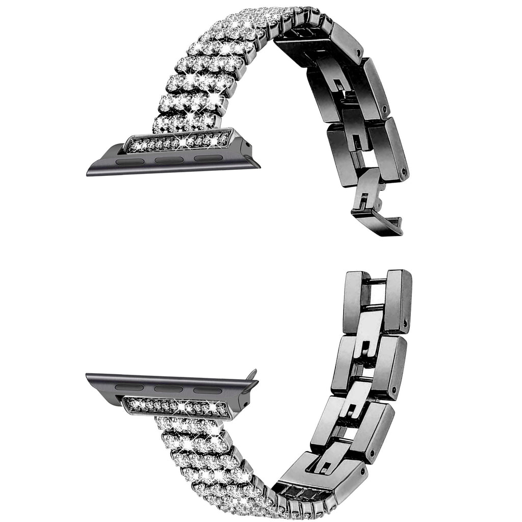 Vierreihiges Metallarmband mit Strasssteinen – Bild 6 | LuxeStyle