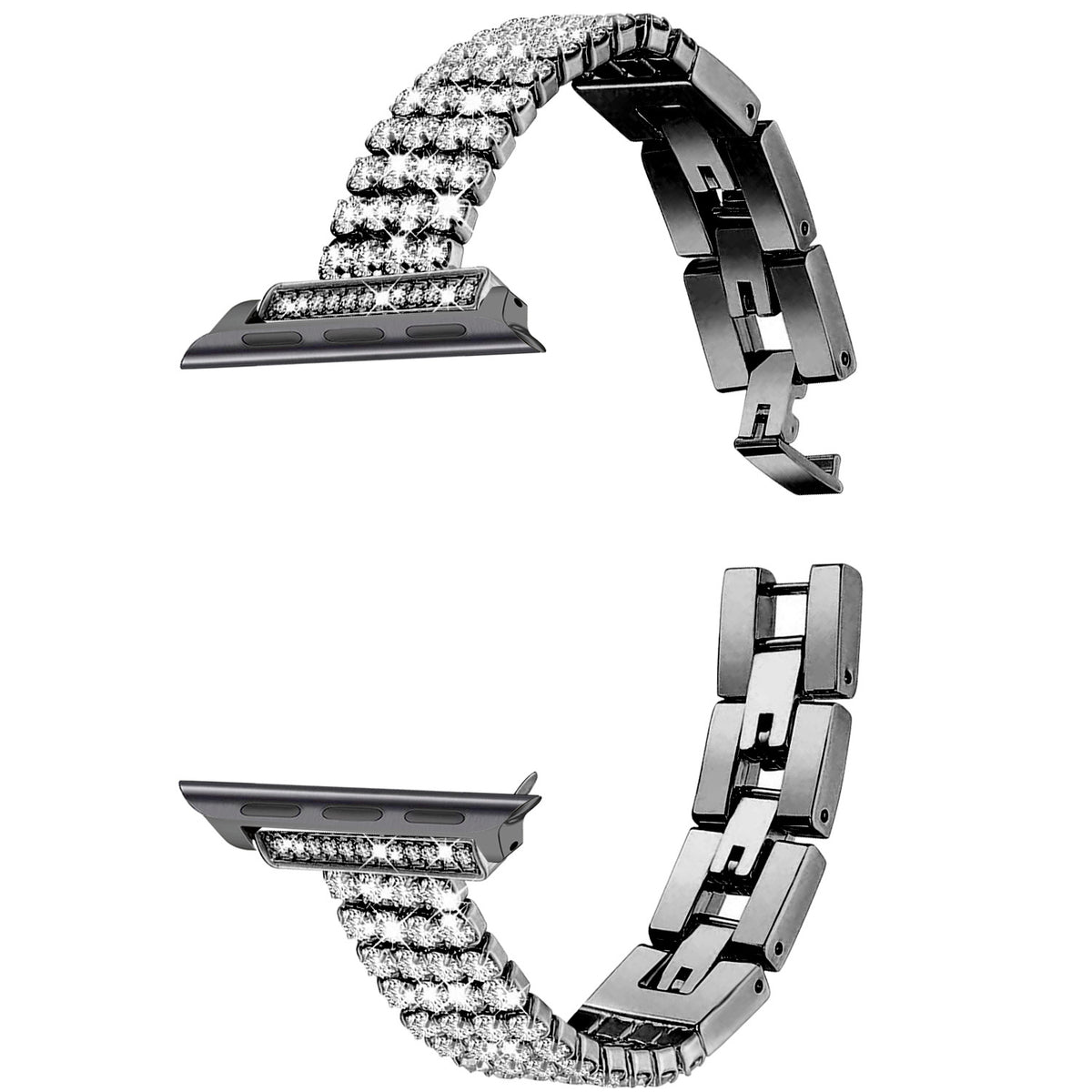 Vierreihiges Metallarmband mit Strasssteinen – Bild 6 | LuxeStyle
