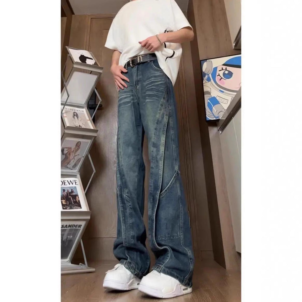 Patchwork Jeans im Vintage-Look für Herren