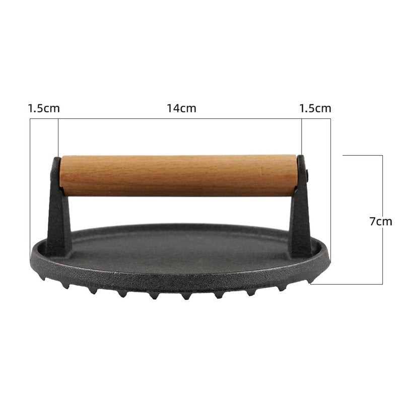 Gusseisen Grillplatte, rund, gerippt | LuxeStyle