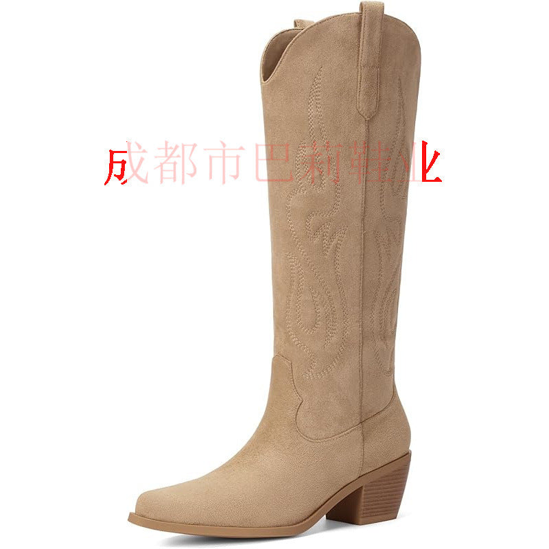 Western Stiefel mit hohem Schaft und seitlichem Reissverschluss