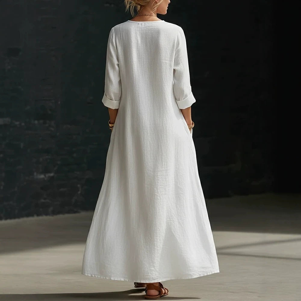 Lässiges Langarm-Hemdblusenkleid für Damen – Bild 4 | LuxeStyle