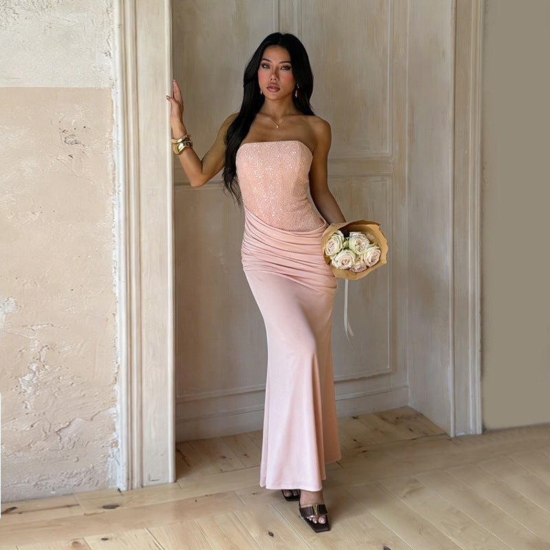 Trägerloses strukturiertes Abendkleid – Bild 2 | LuxeStyle