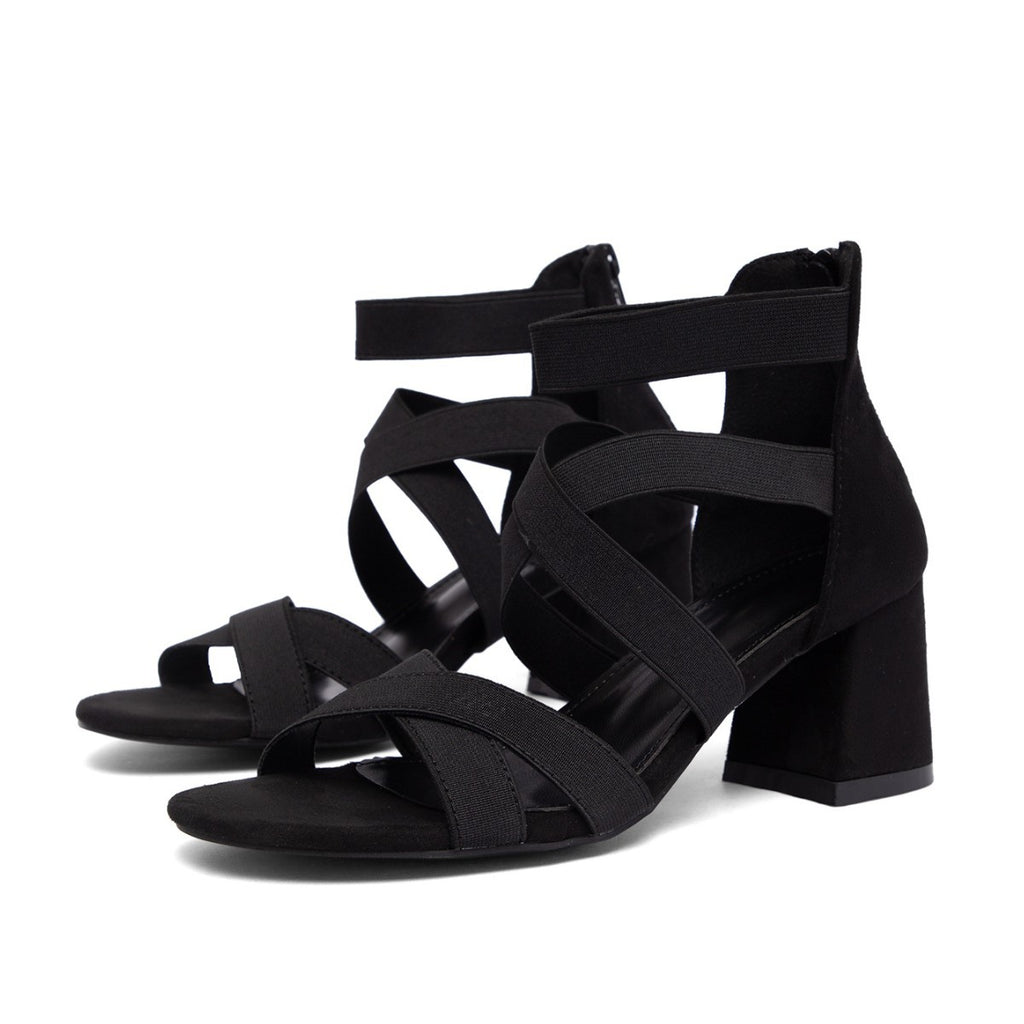 Fashion-Sandalen mit eckigem Chunky-Heel