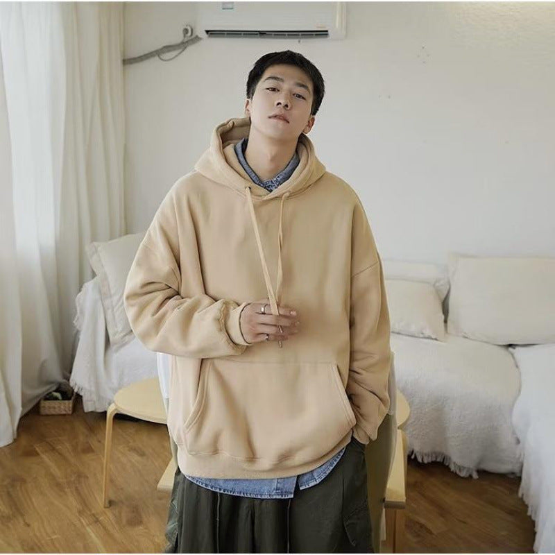 Unifarbenes Kapuzen-Sweatshirt