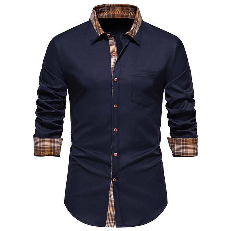 Herren Langarmhemd mit Kontrastnaht und Karomuster – Bild 7 | LuxeStyle