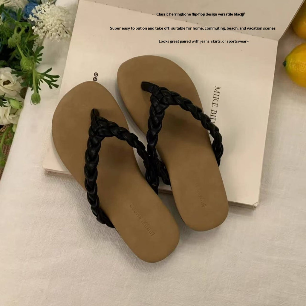 Retro-Flip-Flops mit gewebtem Riemen