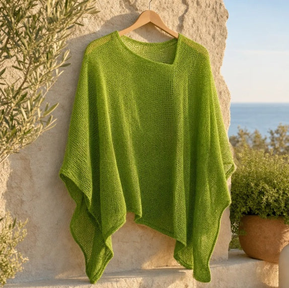 Strick-Cape «Aria» · Solid, Poncho-Optik